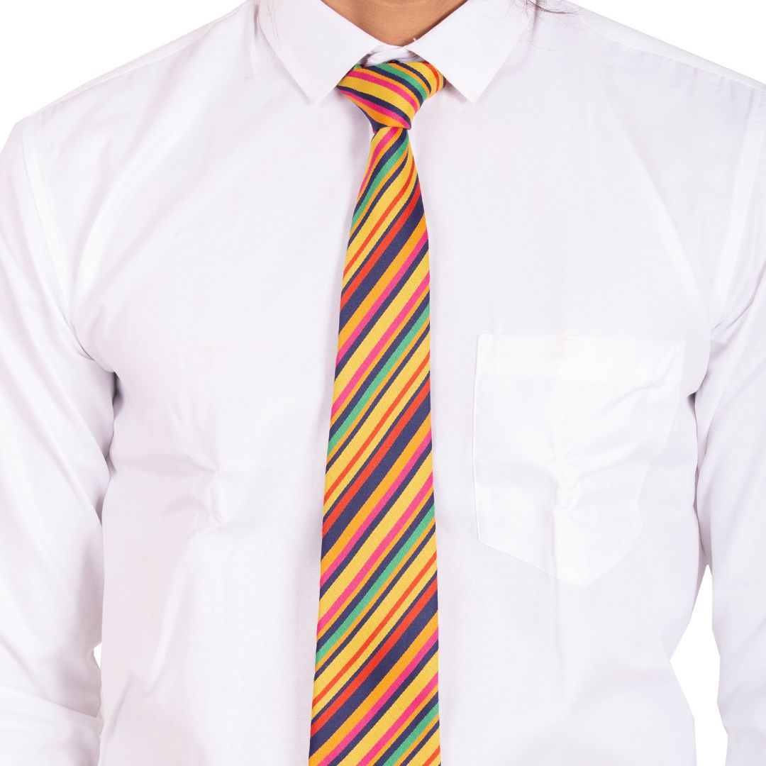 Rainbow Tie & Bow Tie Set – Vibrant Colors, Adjustable, Unisex, Perfect for Pride and Special Occasions