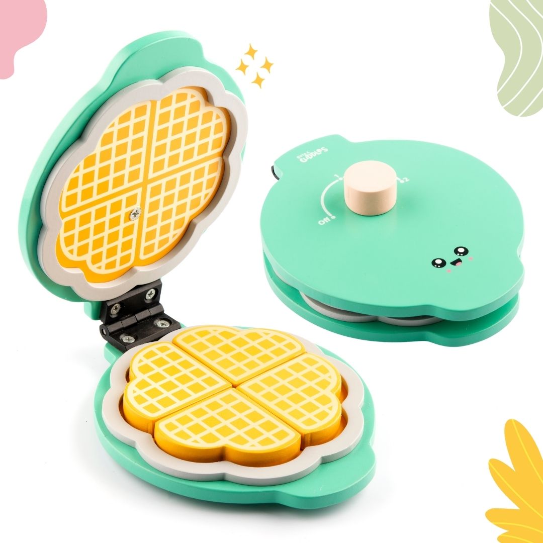 Cots and Cuddles Premium Quality Wooden Waffle Maker Toy for Kids