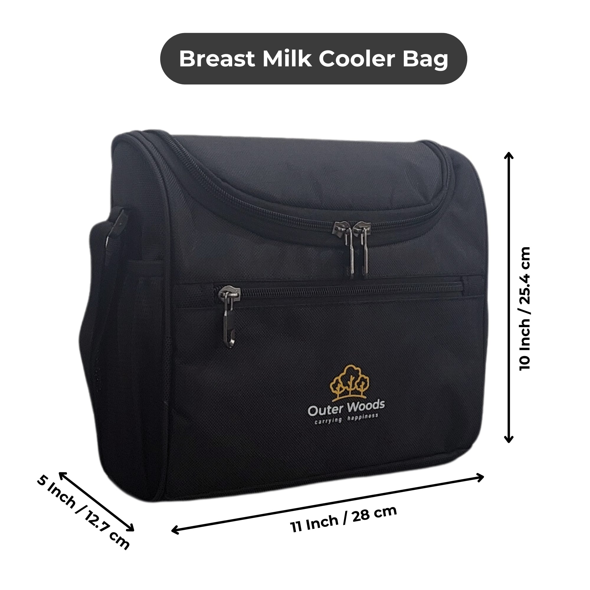 Outer Woods Insulated Breast Milk Cooler Bag with 4 Units of Ice Gel Packs | Keep Milk and Food Cool for 6 to 8 Hours | Thermal Insulated Baby Travel Bag