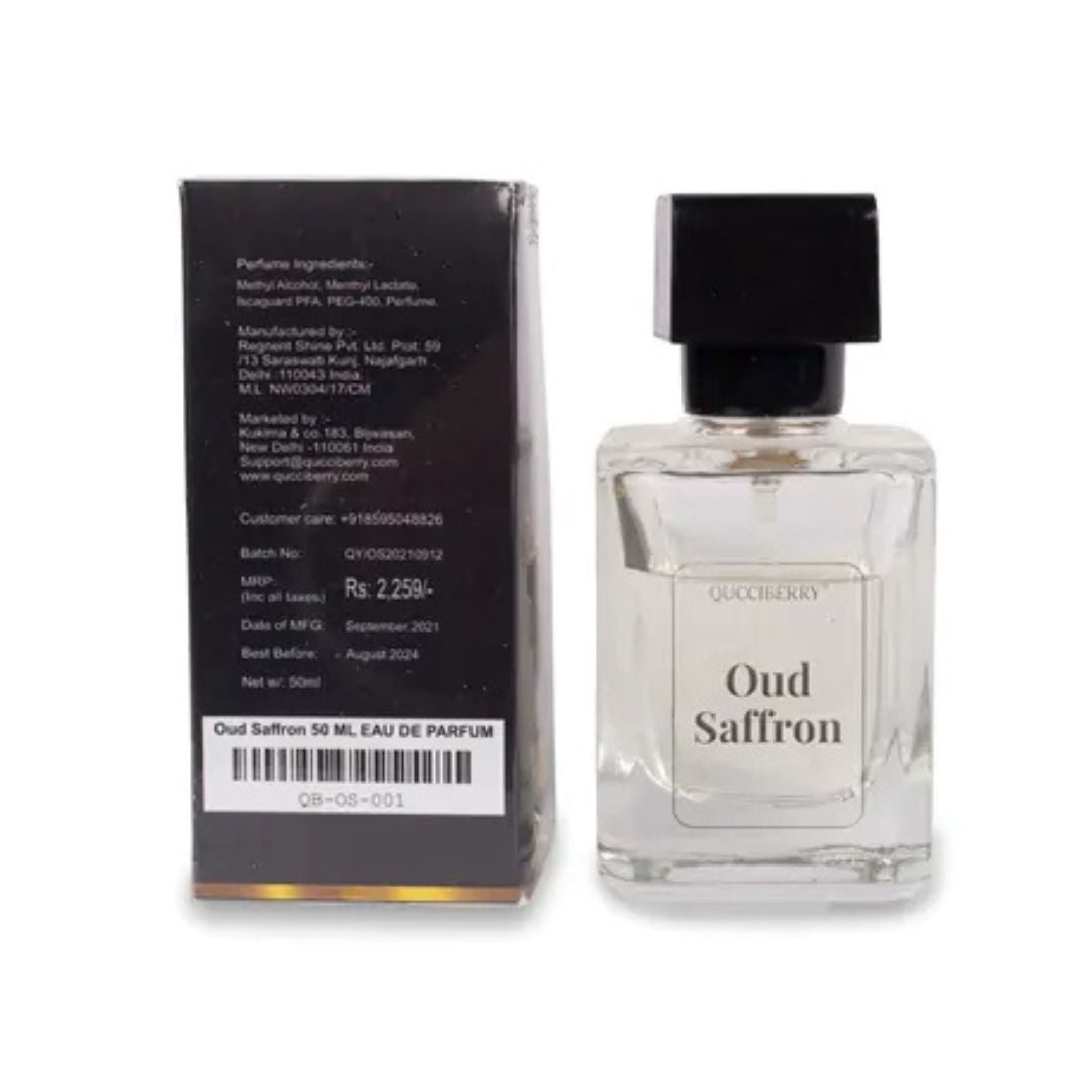 Oud Saffron Eau De Parfum, 50 ML – Premium Luxury Fragrance, Long-Lasting, Amber Musky Woody Scent, Perfect for Day & Night, Unisex, Oud & Sandalwood Notes, Ideal for Special Occasions