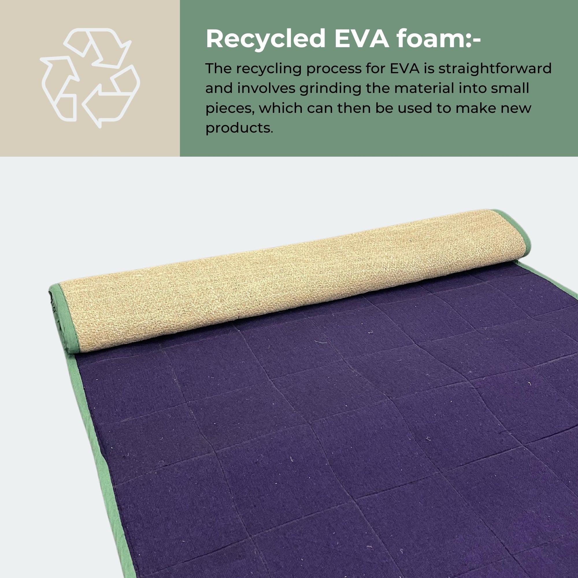 100% Hemp Yoga Mat with Recycled EVA Foam Lining | Handwoven Eco-Friendly Yoga Mat with Lightweight Design & Indoor/Outdoor Use