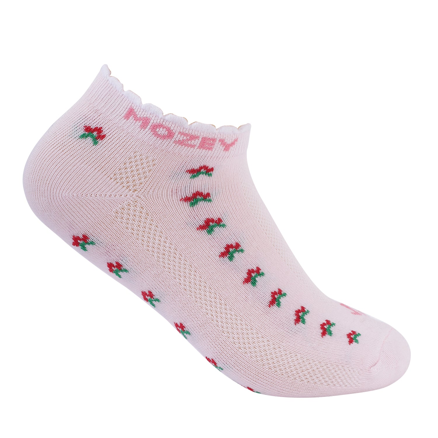 Ankle Women Graphic Sneaker Socks, Premium Cotton Blend, Lightweight Comfort, Extra Durability & Perfect for Everyday and Casual Wear (Pink)