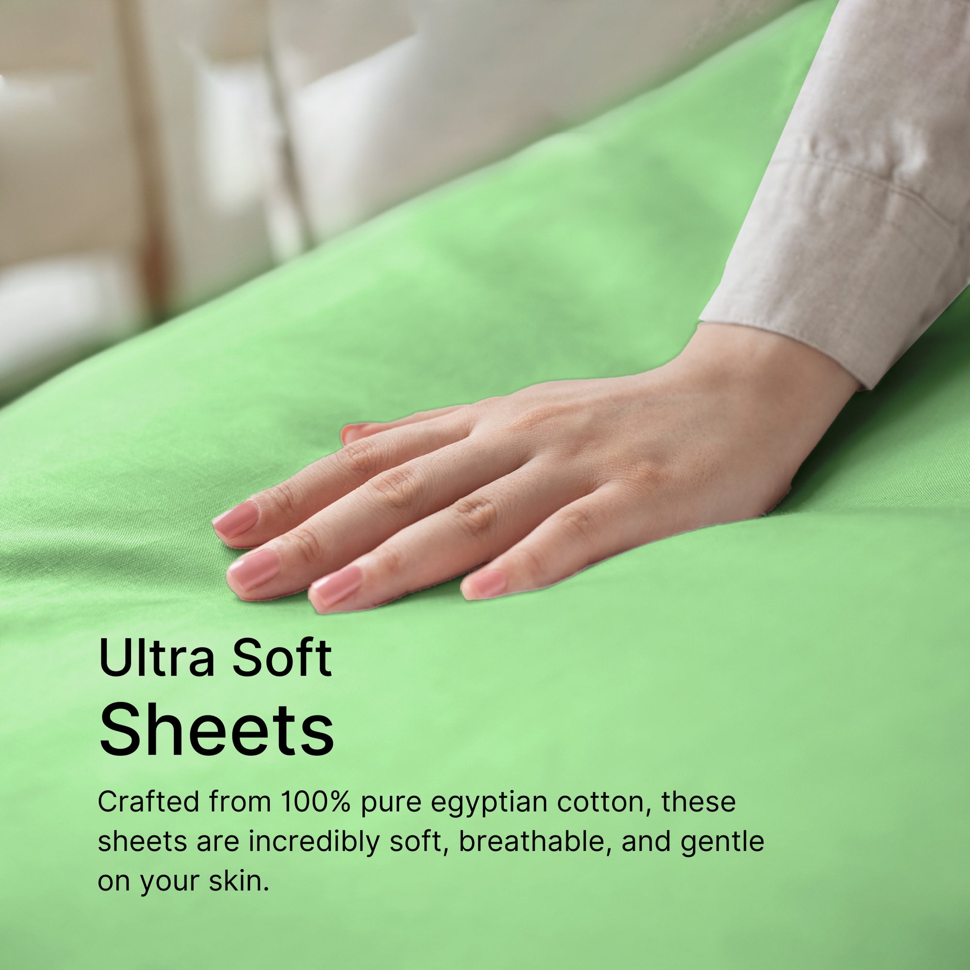 King and Queen Size Bedsheet Set with Fitted Sheet, Flat Sheet & 2 Pillow Covers | Soft 100% Egyptian Cotton with 16-Inch Deep Pockets & Breathable Fabric