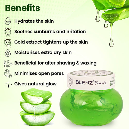 Aloe Vera Gel, Multipurpose for Skin & Hair, Moisturizes Dry Skin & Relieves Sunburn (120gm)