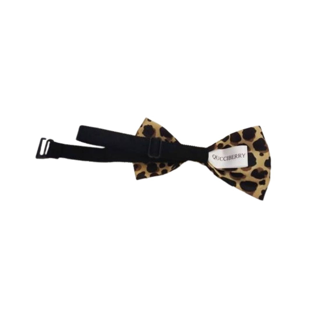 Satan Leopard Print Bow-Tie – Bold Animal Print, Pre-Tied Design, Adjustable for All Genders