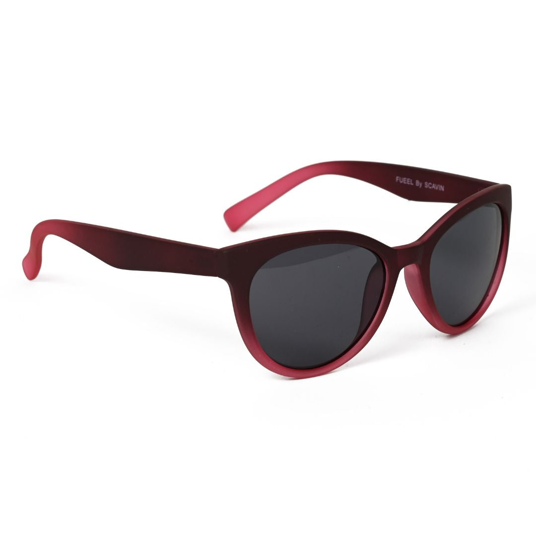 HD UV Protection Sunglasses - Red Matt Finish Frame with Light Black Lens, Stylish, UV Protection, High Contrast for Sharp Day Vision, Unisex, Perfect for Outdoor Activities