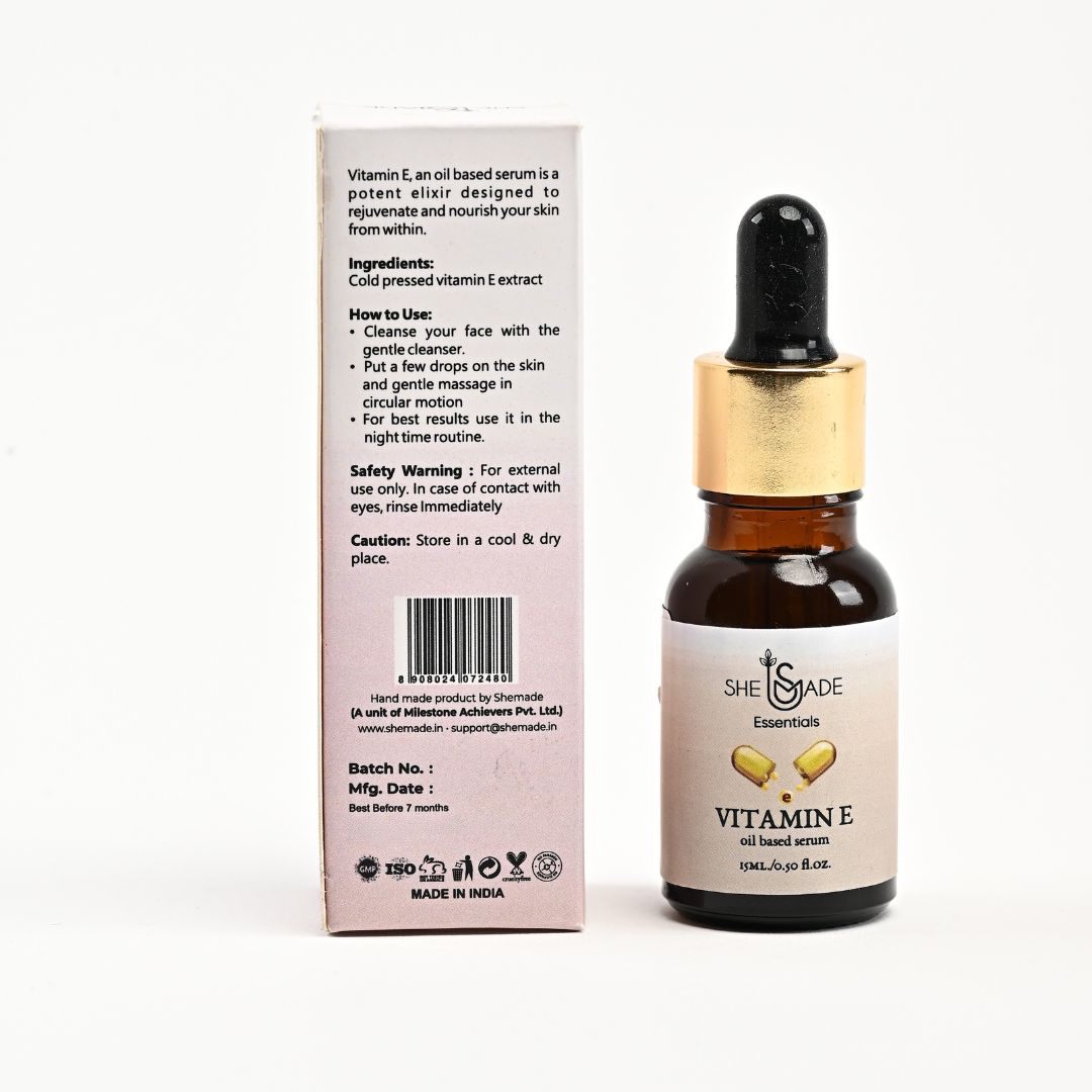 Vitamin E Serum, Antioxidant Protection, UV Defense, Collagen Boost, Fine Line Reduction, Even Skin Tone, Skin Repair, Intense Hydration, Youthful Glow (50ml)