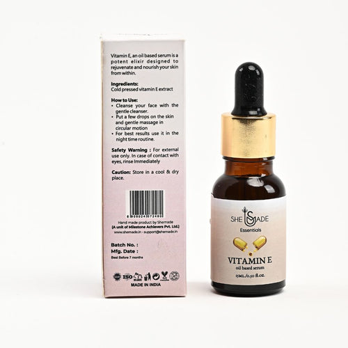 Vitamin E Serum, Antioxidant Protection, UV Defense, Collagen Boost, Fine Line Reduction, Even Skin Tone, Skin Repair, Intense Hydration, Youthful Glow (50ml)