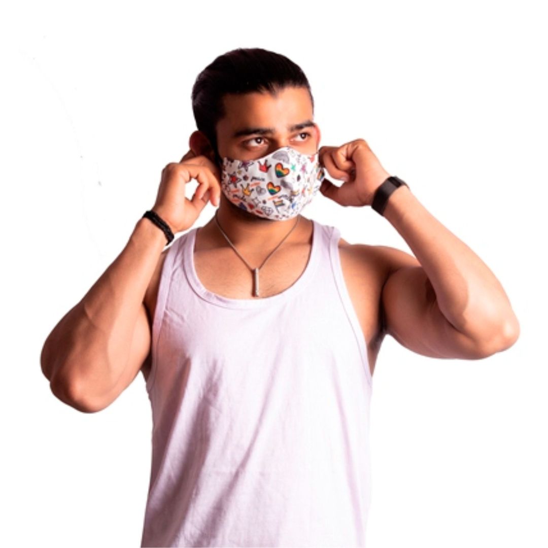 Qucciberry Printed Anti-Pollution Face Mask, Reusable & Washable Cotton, Stylish Gift for Men and Women, LGBTQ+ Pride