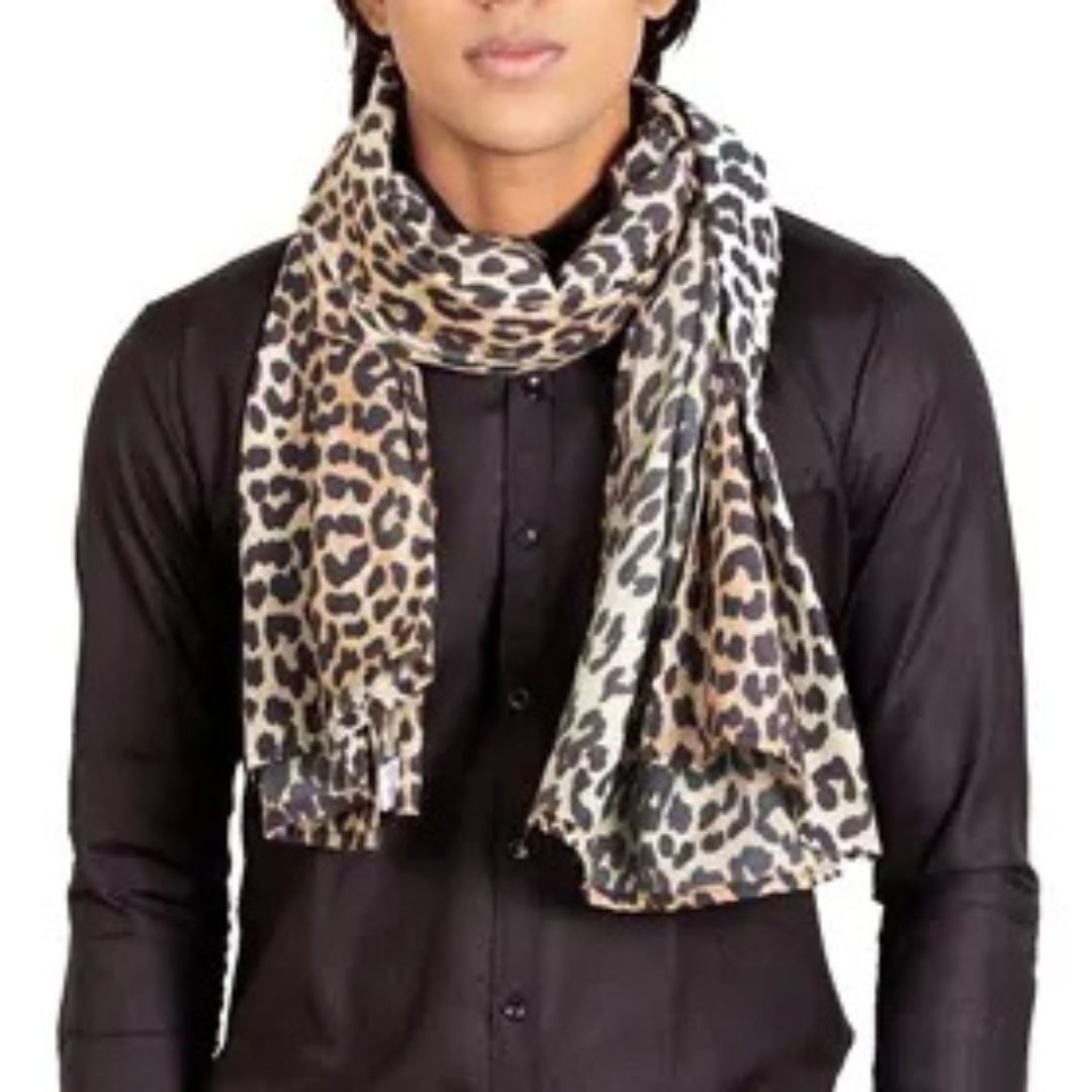 Leopard Print Scarf – Viscose Fabric, Unisex, Stylish and Lightweight, Perfect for Any Occasion