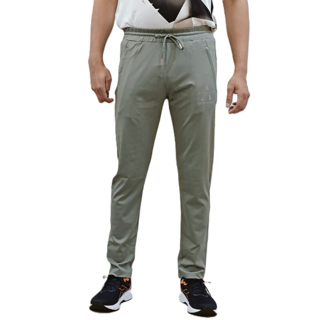 Dry-Melange Men's Track Pant, Soft & Stretchable, Polyester-Cotton Blend, Joggers, Perfect for Training & Loungewear (Pista Green)