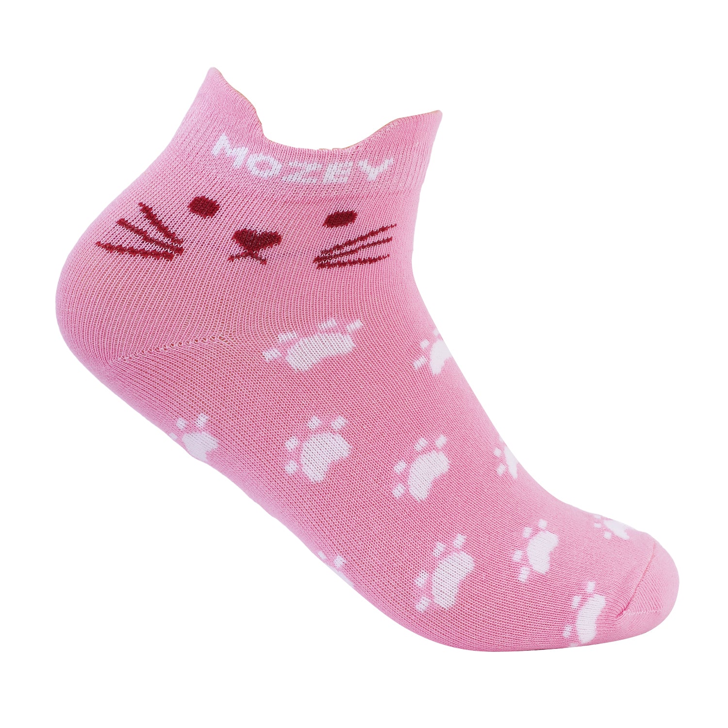 Ankle Cat Sneaker Socks, Premium Cotton Blend, Lightweight & Superior Grip, Extra Durability &  Perfect for Everyday and Casual Wear (Tommy Pink/White)