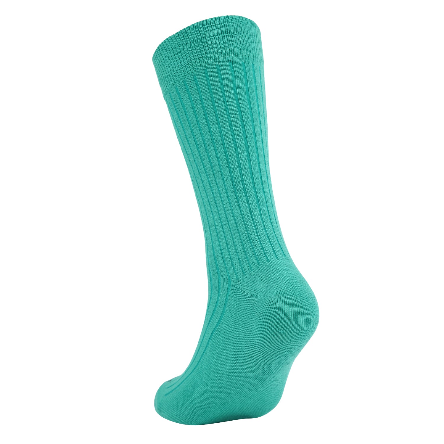 Formal Men's Ribbed Socks, Cotton Blend, Stylish Pattern, Soft and Durable, Comfortable for Office  Use (Turquise Blue)