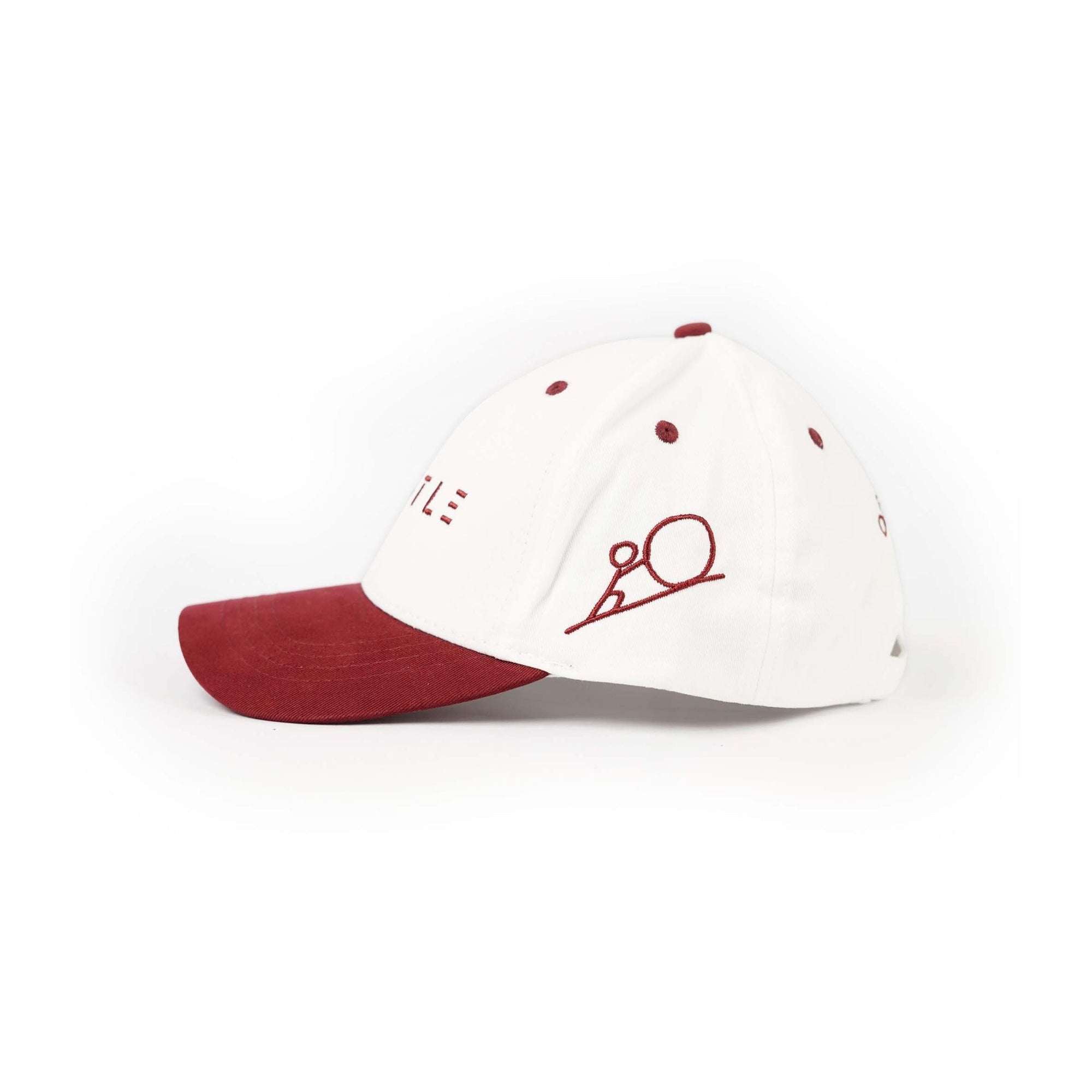 Oneword Baseball Cap Adjustable Size for Running Workouts and Outdoor Activities, Soft Cotton Cap (White & Maroon)