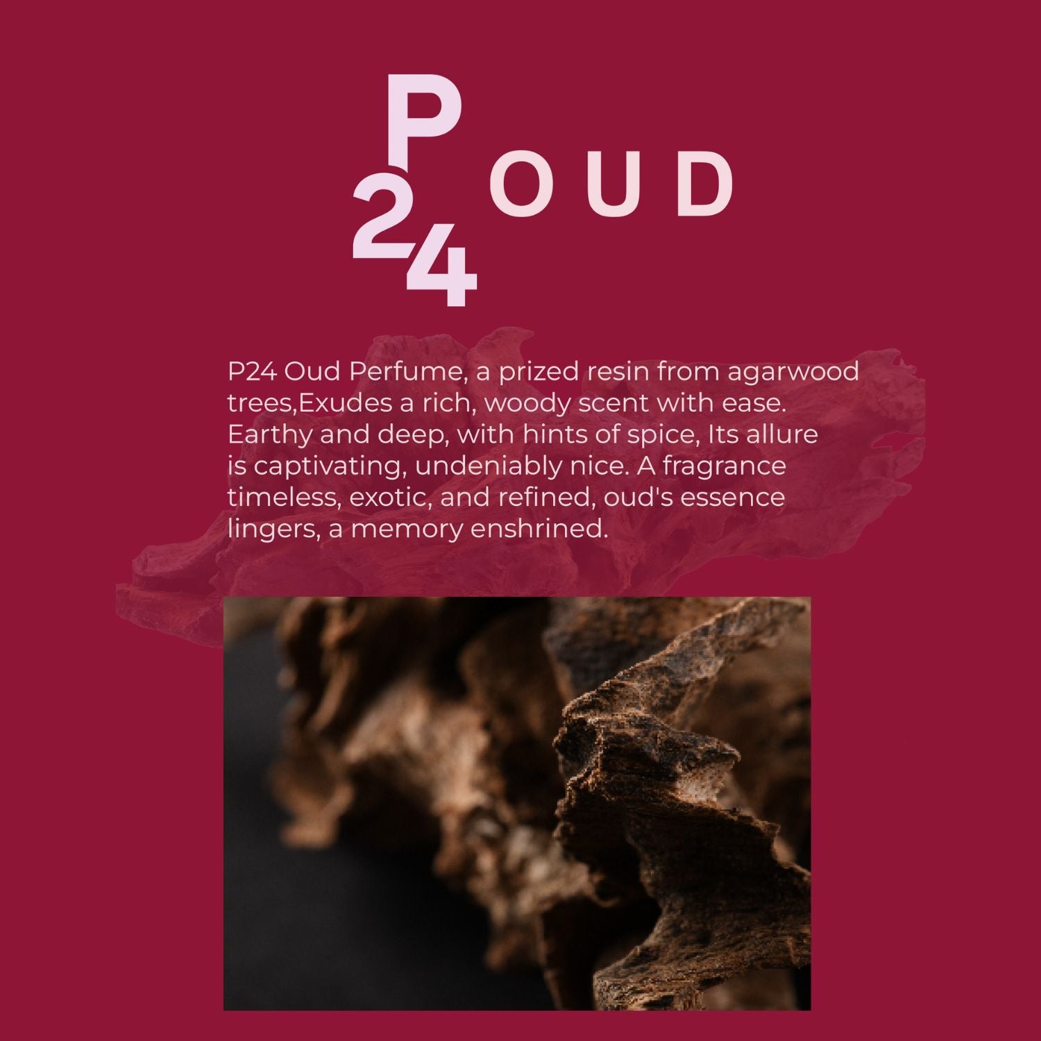 P24 P24 Oud Eau De Perfume for Men, Luxurious and Exotic Fragrance with Agarwood, Leather, and Amber, Timeless Eau de Parfum, Rich and Woody Scent for Strength and Sophistication, Perfect Gift for Him (20ml)