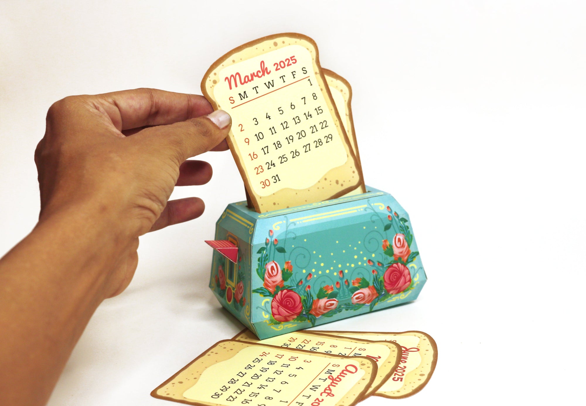 DIY Paper Craft Kit - Mini Toaster Desk Calendar, Fun Craft Kit, Ideal for Home DÃ©cor, Creative DIY Calendar