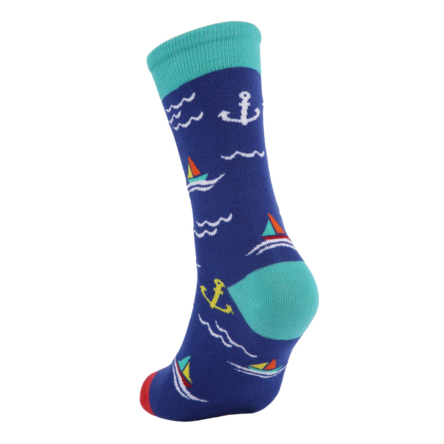 Formal Men's Socks - Cruise Edition, Cotton Blend, Stylish Pattern, Soft and Durable, Comfortable for Office Wear (Blue)