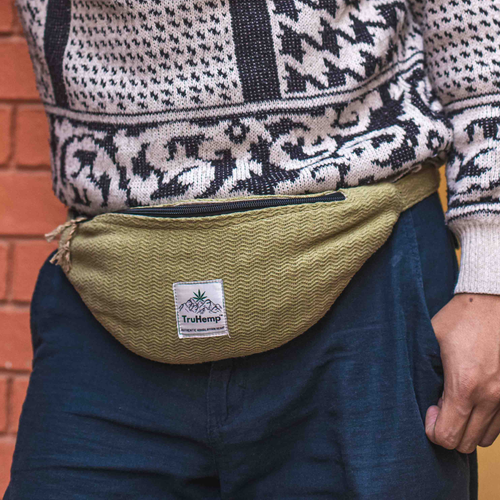 Hemp Fanny Pack with Dual Compartments | Eco-Friendly Waist Bag with Premium YKK Zipper Closure