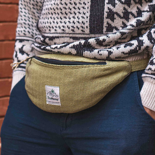 Hemp Fanny Pack with Dual Compartments | Eco-Friendly Waist Bag with Premium YKK Zipper Closure