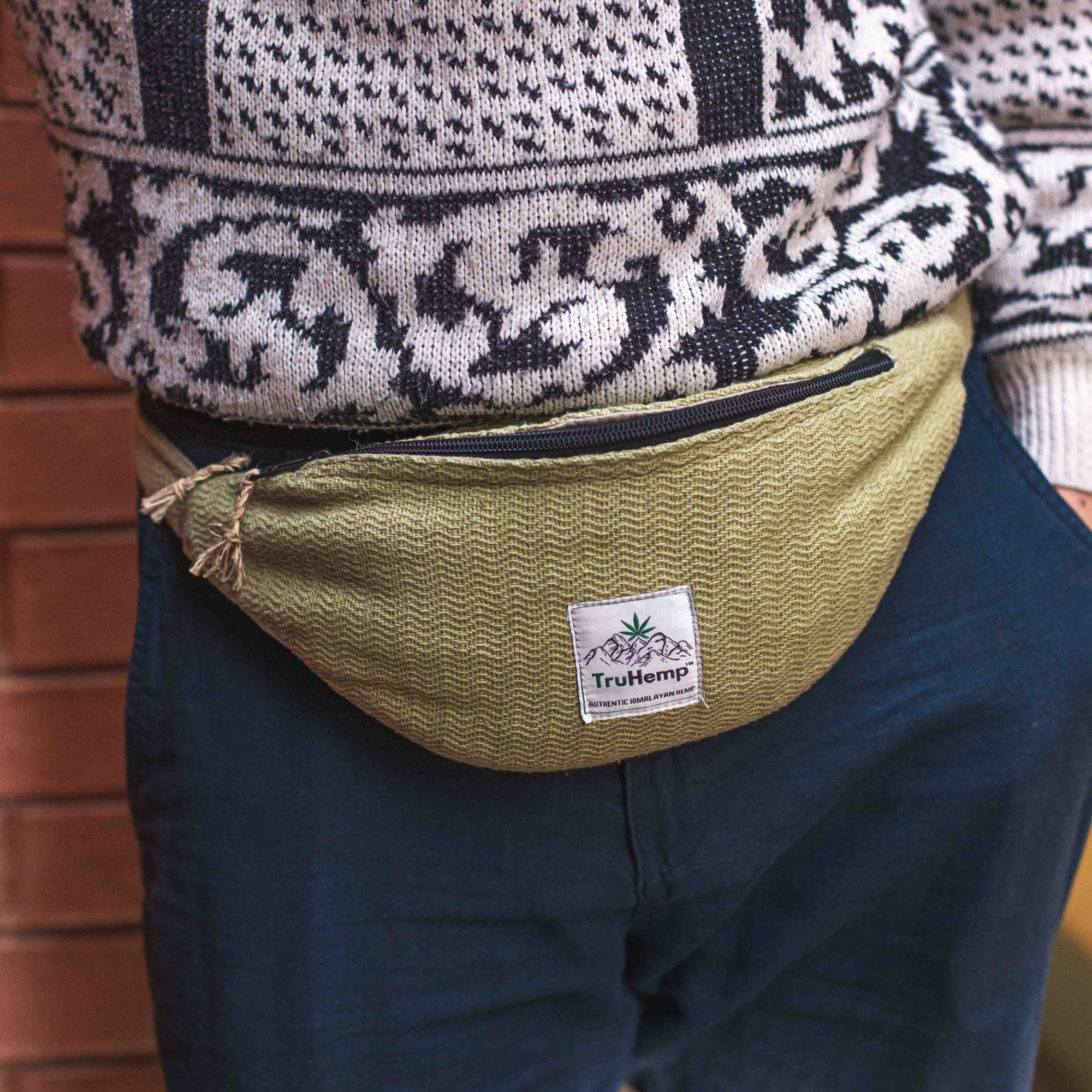 Hemp Fanny Pack with Dual Compartments | Eco-Friendly Waist Bag with Premium YKK Zipper Closure