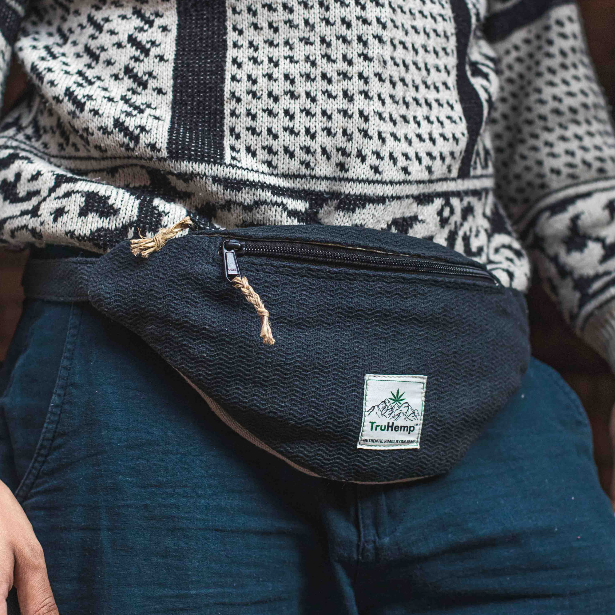 Hemp Fanny Pack with Dual Compartments | Eco-Friendly Waist Bag with Premium YKK Zipper Closure