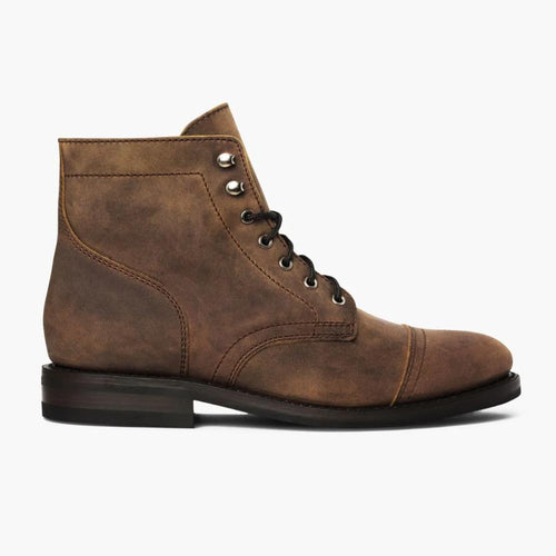 Ember Crest Burnt Copper Leather Boots, Handcrafted Detailing, Goodyear Welted, Comfortable Fit, Hand-Finished Burnish, Slip-Resistant Sole, Handcrafted Detailing