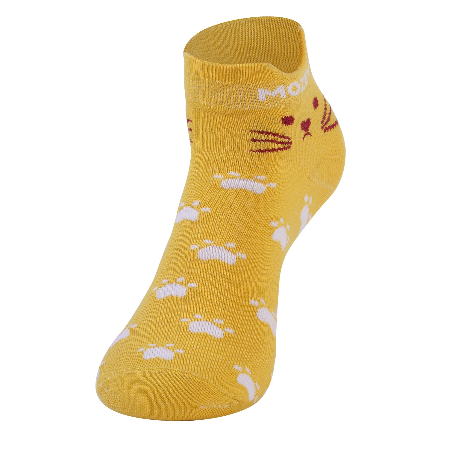 Ankle Cat Sneaker Socks, Premium Cotton Blend, Lightweight &  Perfect for Everyday and Casual Wear (Yellow/White)