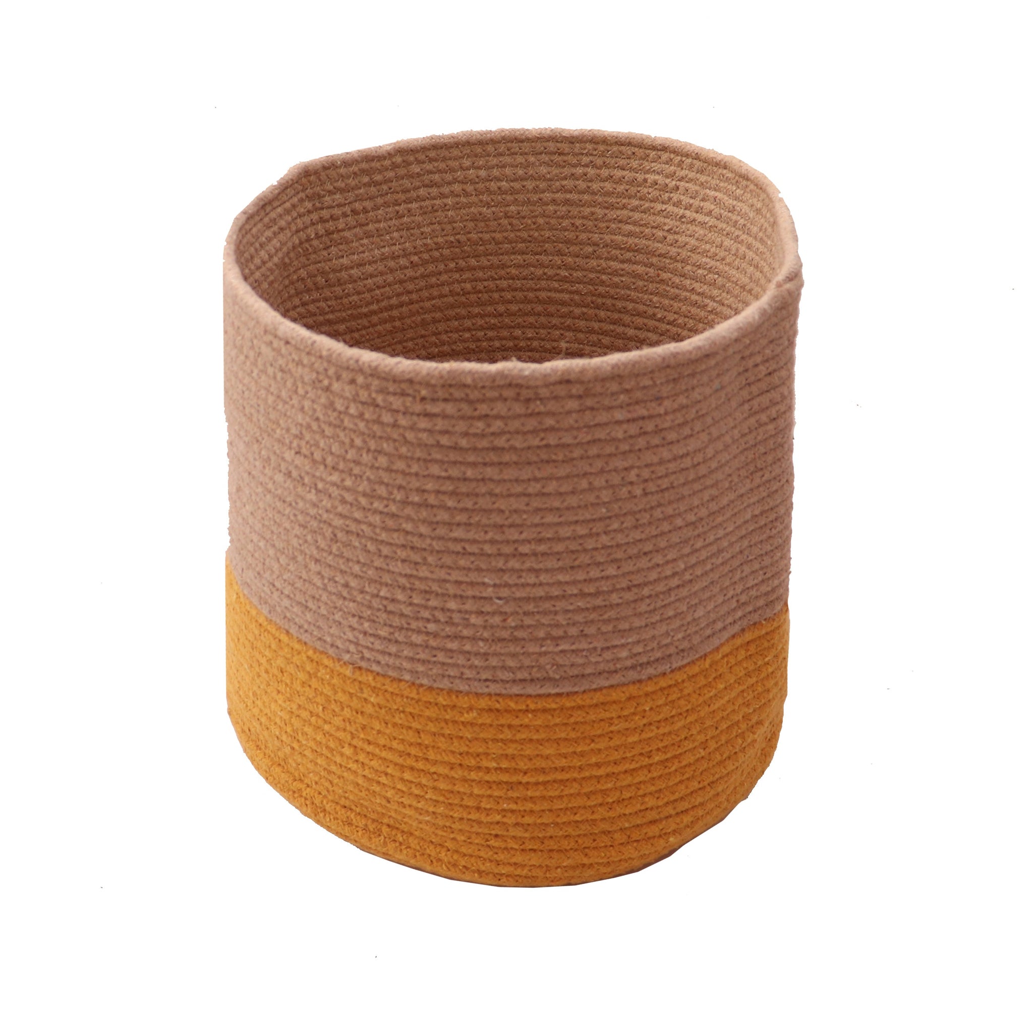 Dual tone Jute Baskets ( Yellow) Small