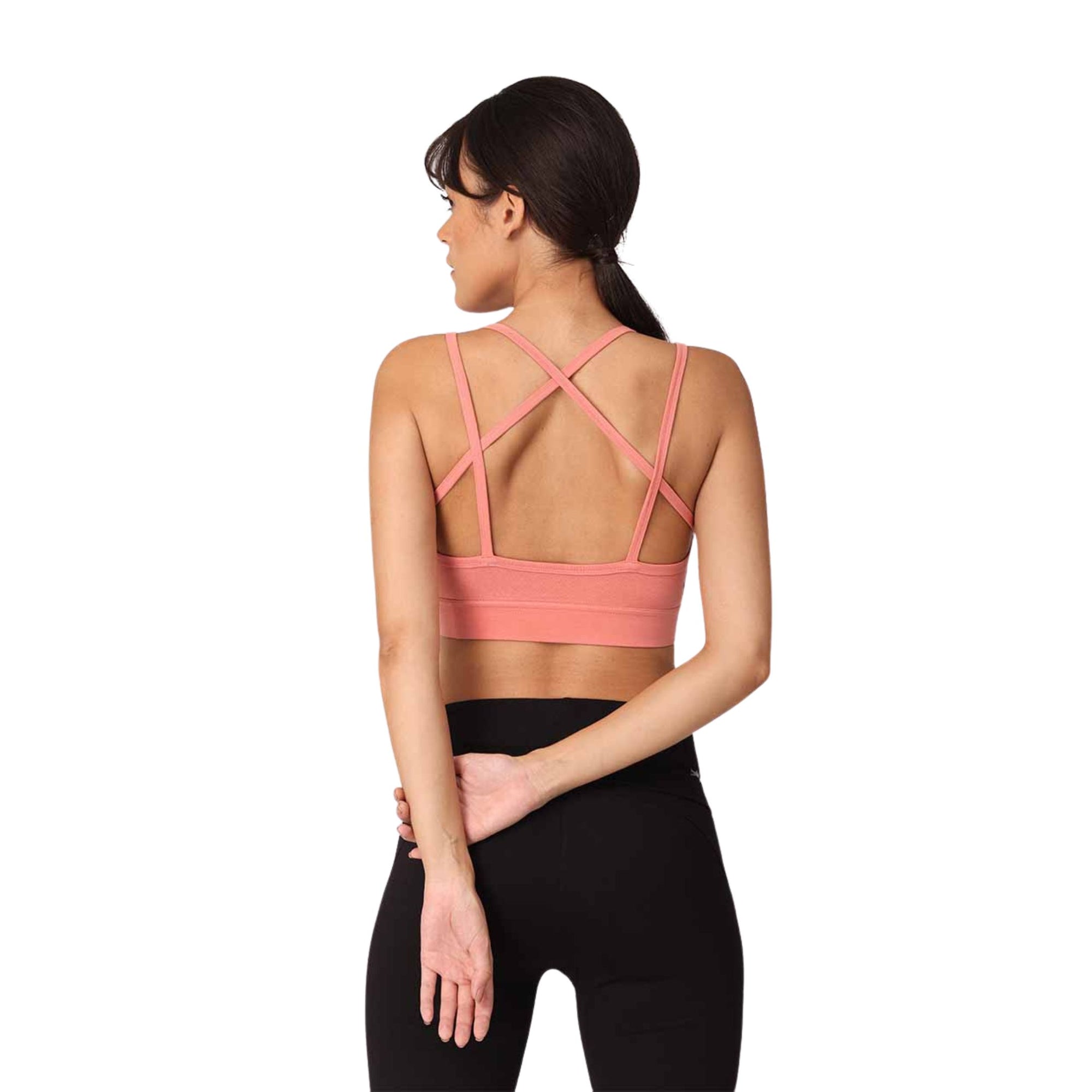 Yoga Crossback Bra with Moisture-Wicking Technology | Organic Cotton & Bamboo Bralette with Removable Pad Pockets