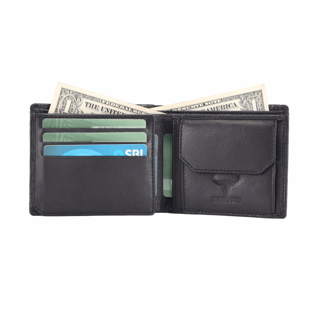 Bifold Textured Wallet with Multiple Card Slots | Slim Leather Wallet for Men