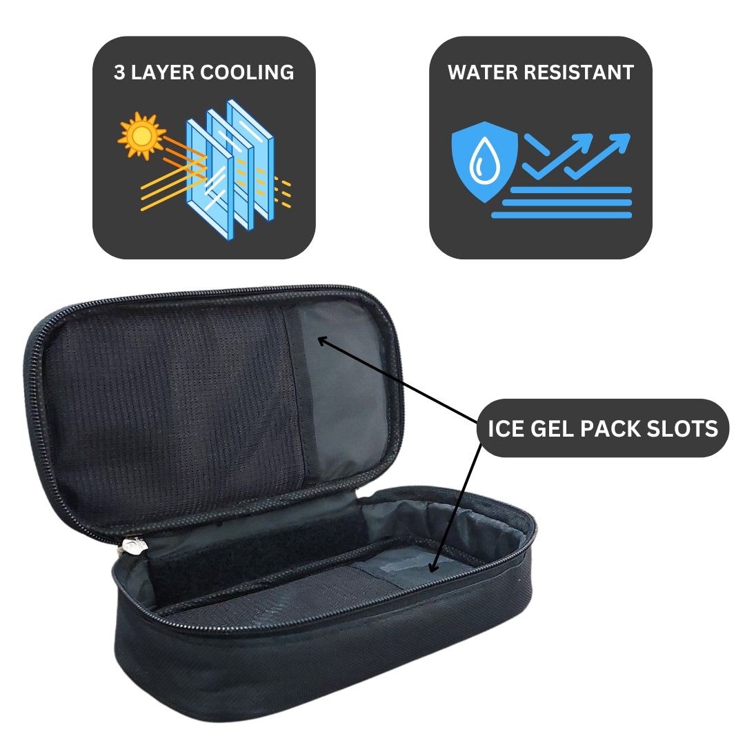 Outer Woods Insulin Cooling Travel Pouch for Diabetics with Two Ice Gel Packs | Ice Pack for Insulin | Insulin Cooler Bag for Travel | Keep Insulin Safe and Cool for 6 to 8 Hours