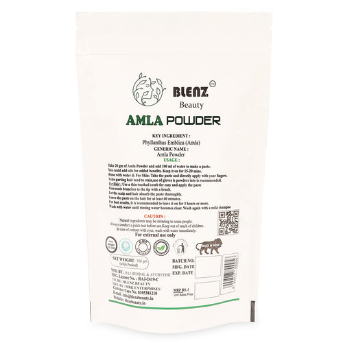 Amla Powder, Organic Hair and Skin Treatment, Natural Nourishment for Scalp and Skin, Suitable for All Hair Types (100g)