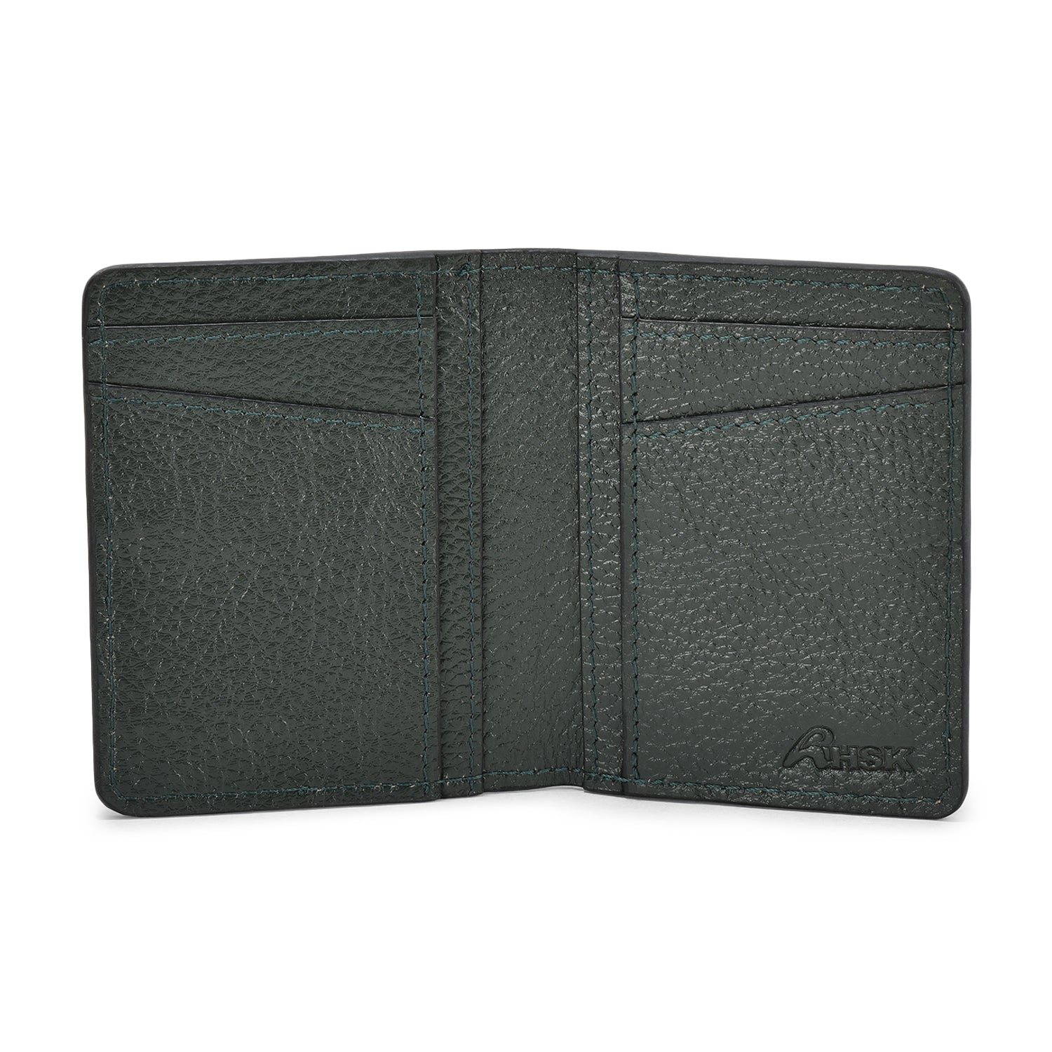 Plush Grain Card Holder, Elegant Green Leather, Compact and Practical, Perfect for Cards and Cash (Green)