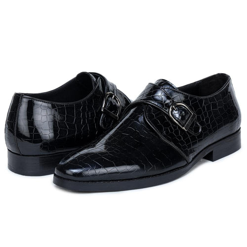 Versatile Eleganc Black Single Patent, Hand-Finished Burnish, Durable Construction, Brogue Pattern, Lightweight Design, Vintage Aesthetic