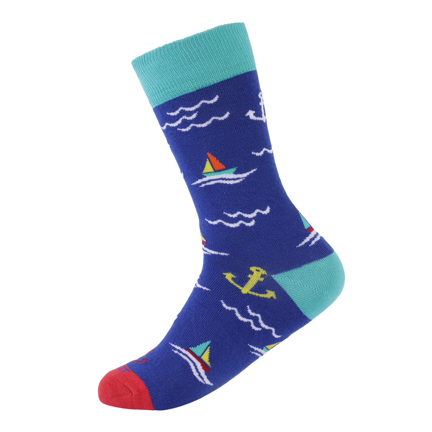 Formal Men's Socks - Cruise Edition, Cotton Blend, Stylish Pattern, Soft and Durable, Comfortable for Office Wear (Blue)