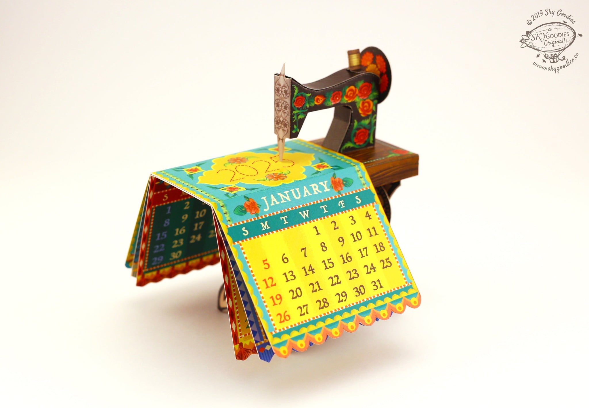 DIY Sewing Machine Desk Calendar, Fun Craft Kit, Perfect for Office DÃ©cor, Creative DIY Calendar