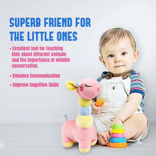 Giraffe Soft Plush Toy with 100% Cotton Fiber | Non-Toxic Kids�������� Cuddly Toy with Sturdy Stitching & Washable Design for Boys and Girls