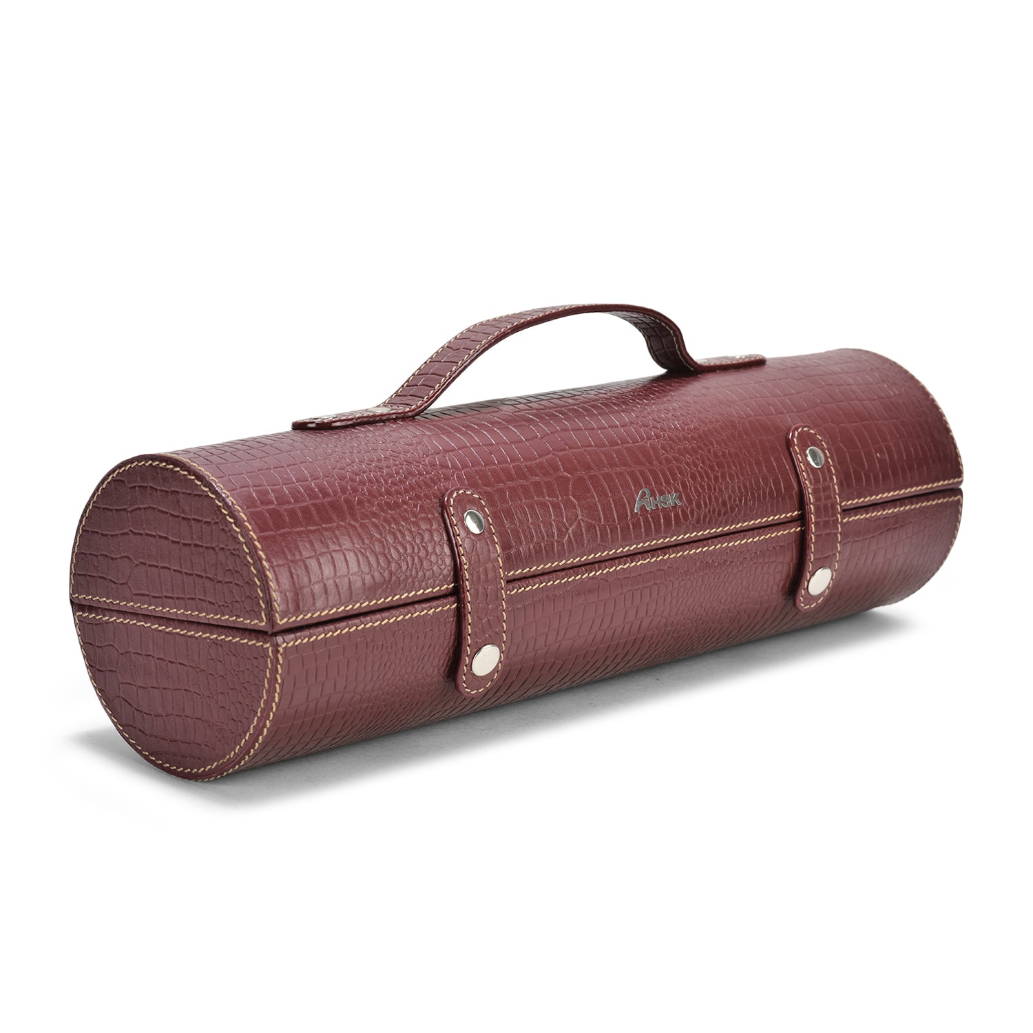 Croc Bottle Bag Cover, Elegant Aesthetic Maroon Leather, Compact and Durable, Ideal for Everyday Use (Maroon)