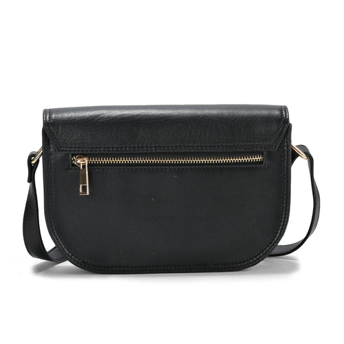 Sling Leather Bag, Premium Black Leather, Stylish Design, Perfect for Casual Outings and Travel (Black)