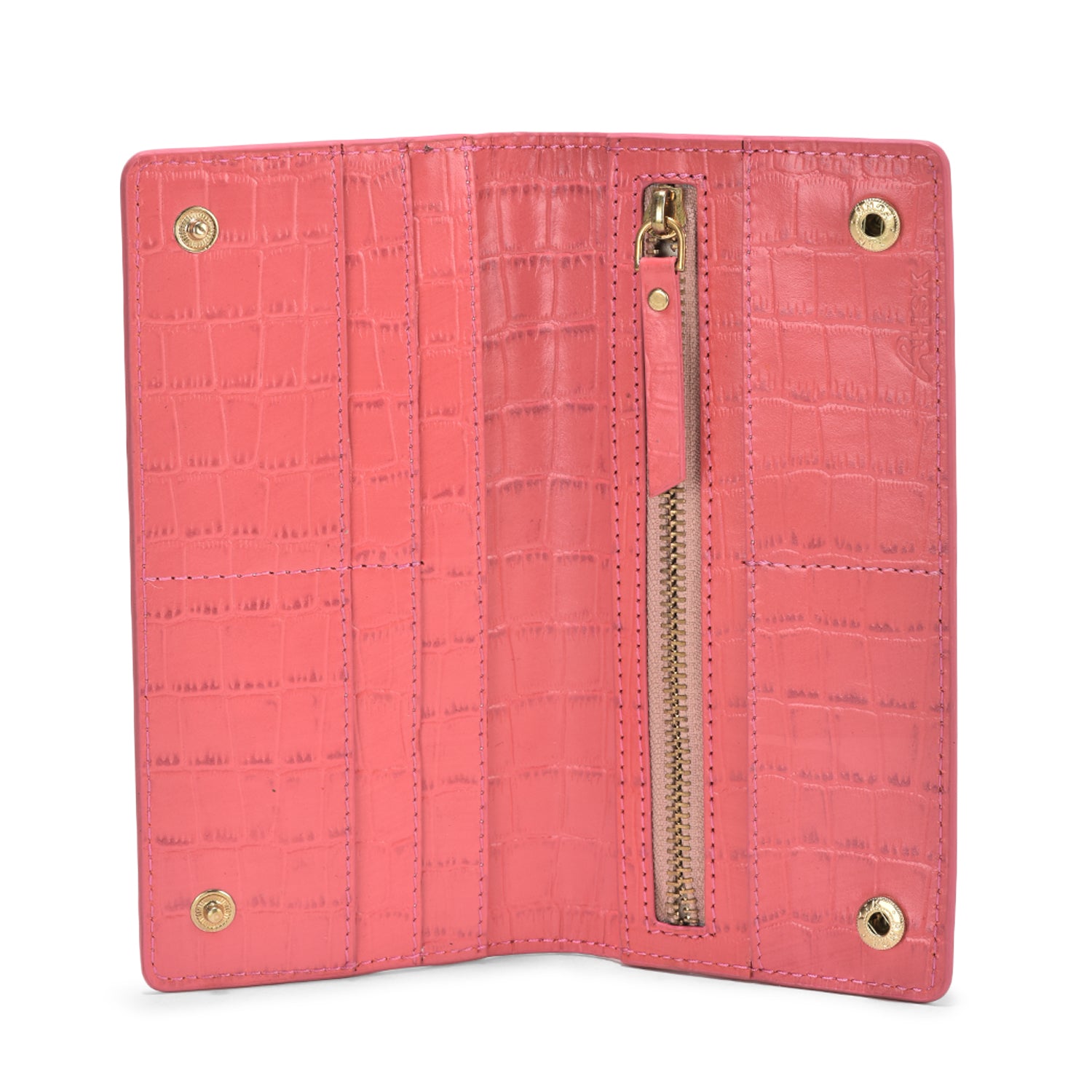 Versatile Grain Leather Wallet, Stylish Pink Leather, Slim Design, Great for Casual and Evening Use (Pink)