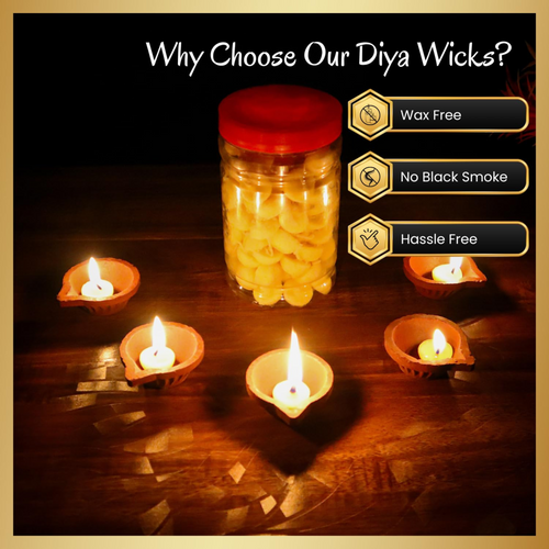 Pure Cow Ghee Diyas with Long Burning Time | Chemical-Free, Wax-Free Wicks for Pooja & Daily Rituals (5g)