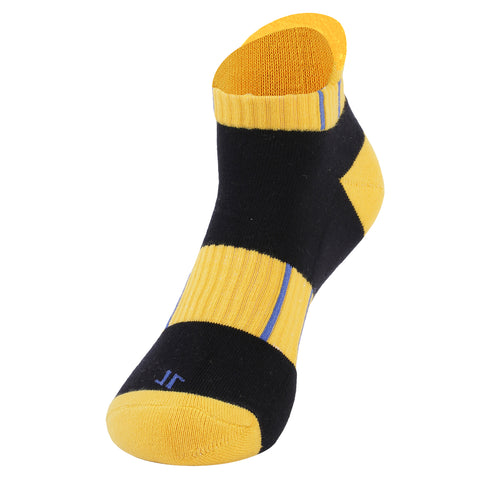 Ankle Cushioned Sports Unisex Socks, Premium Cotton Blend, Comfortable, Versatile Design, Ideal for Gym & Sports Wear (Yellow/Black)