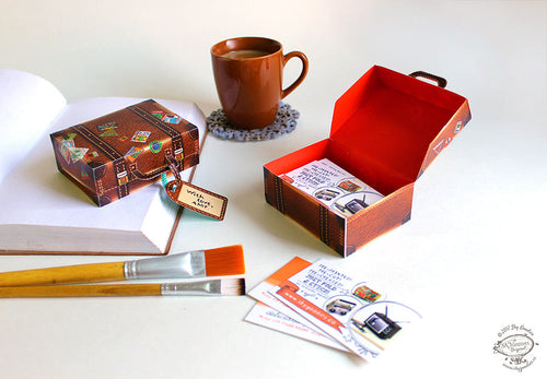 DIY Mini Suitcase : Brown Leather Design, Fun Craft Kit, Ideal for Home DÃ©cor, Creative DIY Project