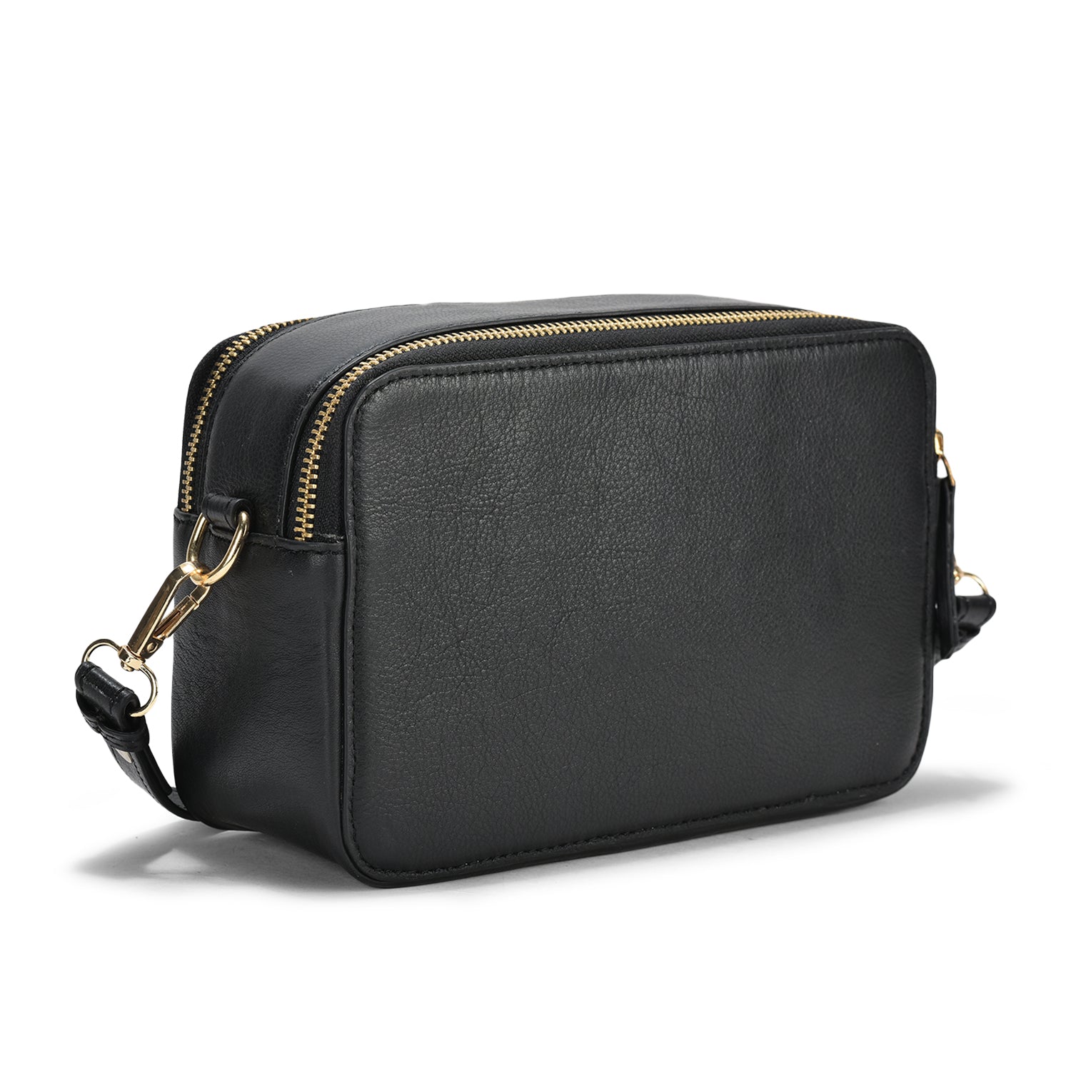 Blanka Cross-Body Leather Bag, Premium Black Leather, Stylish and Functional, Ideal for Casual and Formal Settings (Black)