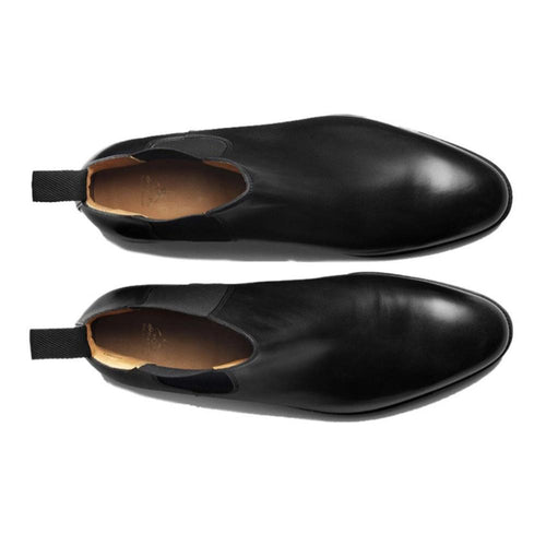 Lawry Black Chelsea Boots, Shock-Absorbing Insoles, Premium Leather, Hand-Finished Burnish, Cushioned Footbed, Breathable Lining, Premium Leather