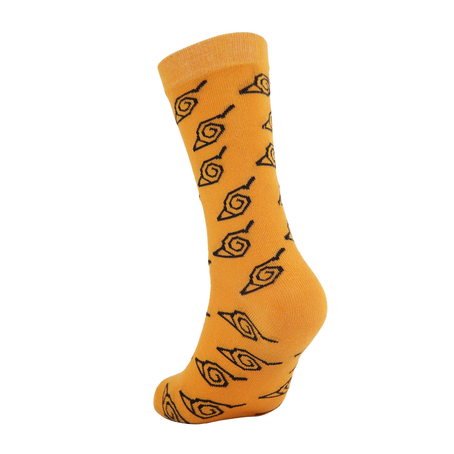 Formal Men's Socks - Naruto Edition, Premium Cotton Blend, Stylish Pattern, Soft and Durable, Comfortable for Office Wear (Yellow)