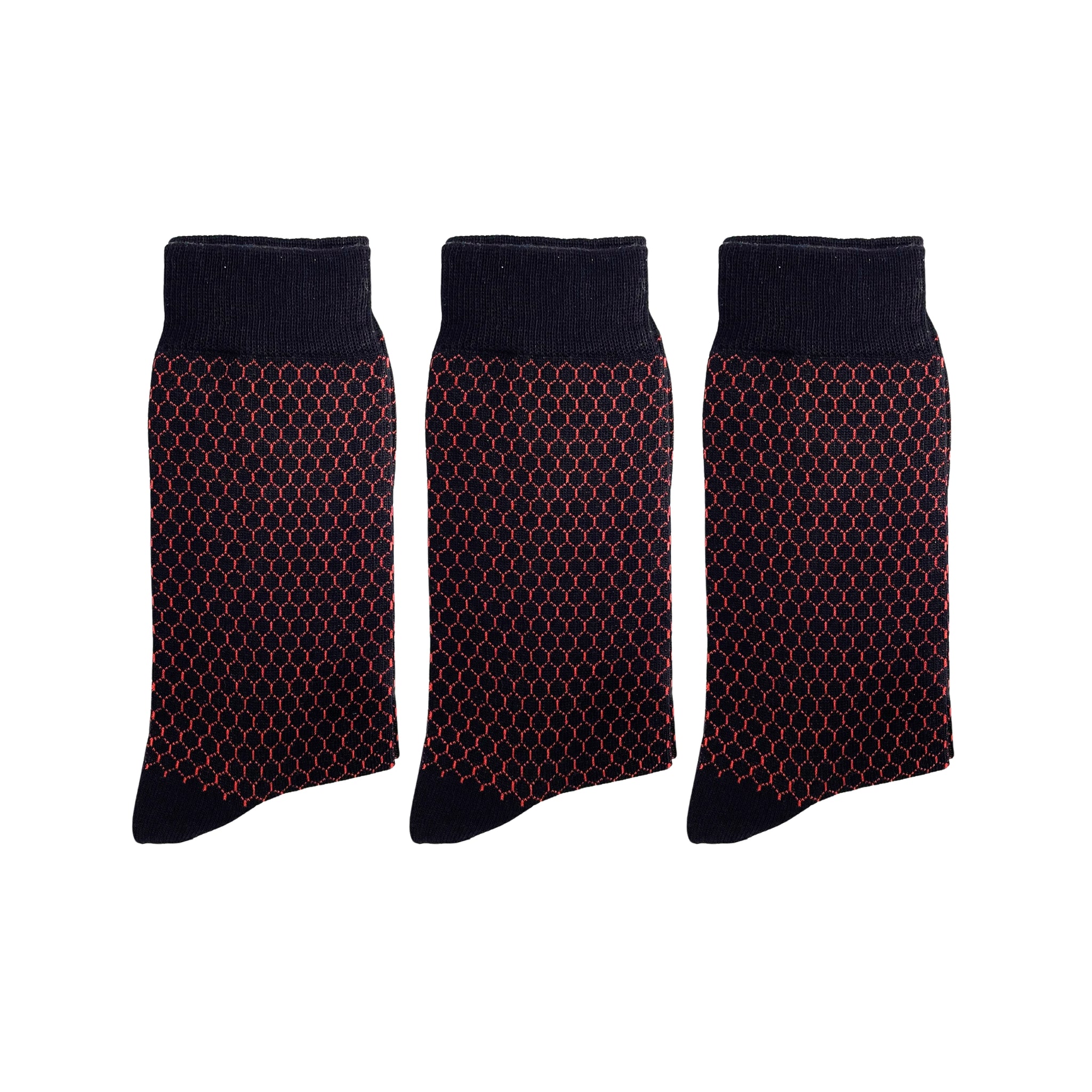 SuperGeneriX Bamboo Socks for Men, Pack of 3, Red Striped Calf-Length Socks, Odor-Free, Breathable and Antibacterial, Cushioned Base for Comfort, Luxuriously Soft and Durable