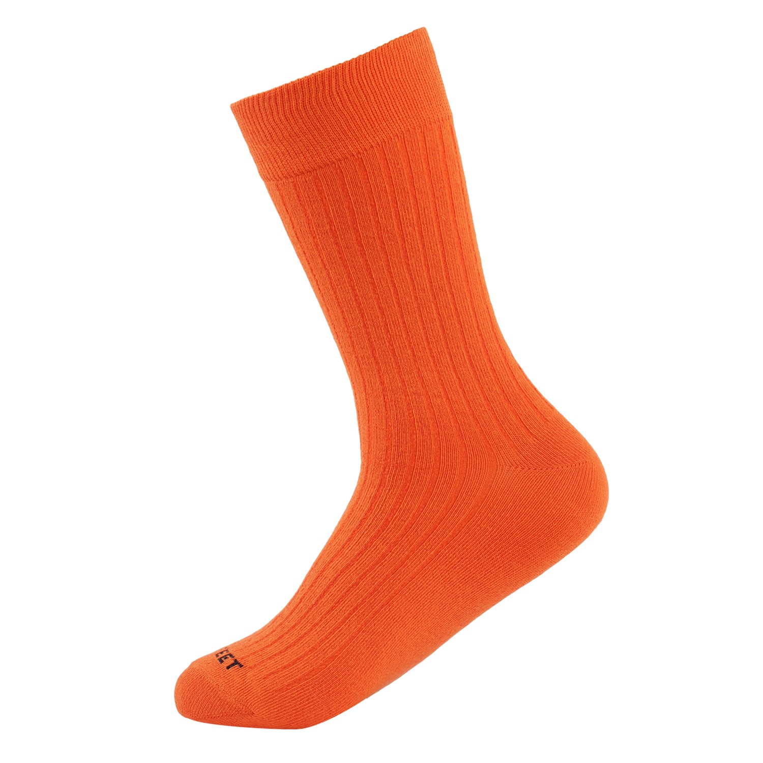 Formal Men's Ribbed Socks, Cotton Blend, Stylish Pattern, Soft and Durable, Comfortable for Office Use (Orange)