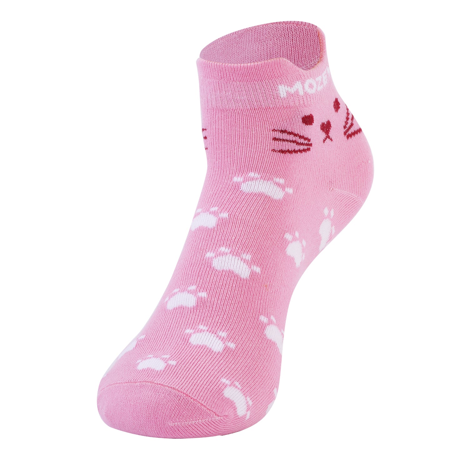 Ankle Cat Sneaker Socks, Premium Cotton Blend, Lightweight & Superior Grip, Extra Durability &  Perfect for Everyday and Casual Wear (Tommy Pink/White)