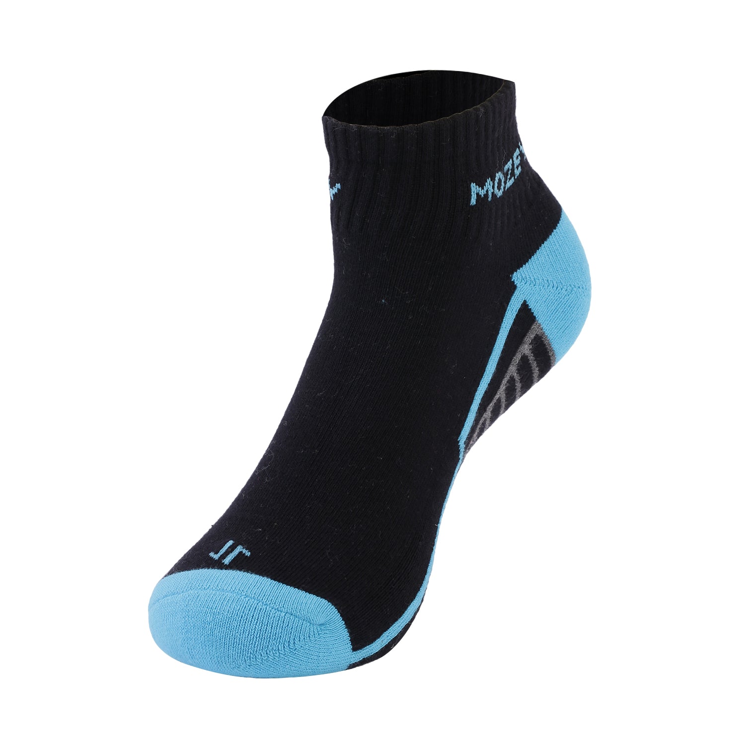 Ankle Activewear Unisex Socks, Premium Cotton Blend, Comfortable, Versatile Design, Ideal for Gym & Sports Wear (Black/Chlorine Blue)